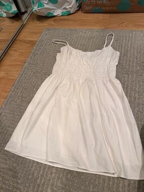 Reformation White Smocked Mini Sundress